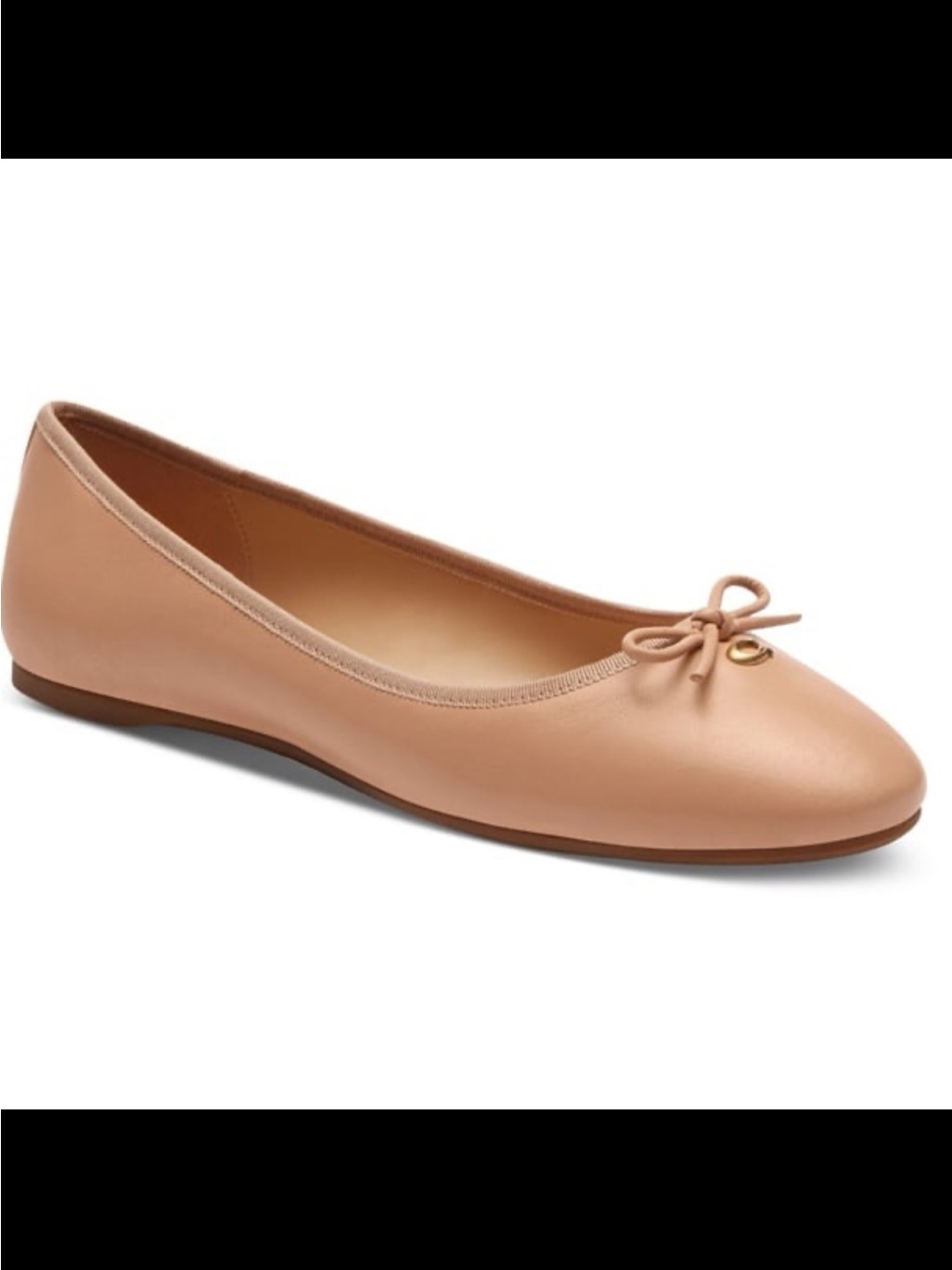 Nwb Coach Women’s Abigail Ballet Flats Color Beachwood Leather Size 9.5